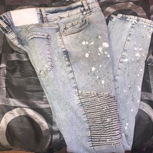 BoohooMan custom jeans ! Men size 30 *green-white